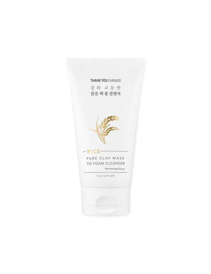Rice Pure Clay Mask to Foam Cleanser